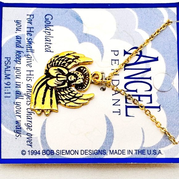 Vintage Angel Necklace/Pendant New on Card (1994) - Bob Siemon - Picture 3 of 5